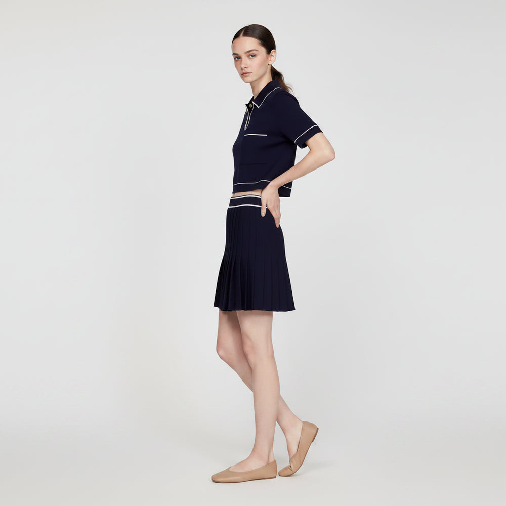 Vintage Collar Top & Mini Skirt Set Winteres