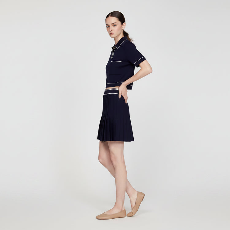 Vintage Collar Top & Mini Skirt Set Winteres