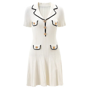Astree Collared Knit Mini Dress | WINTERES