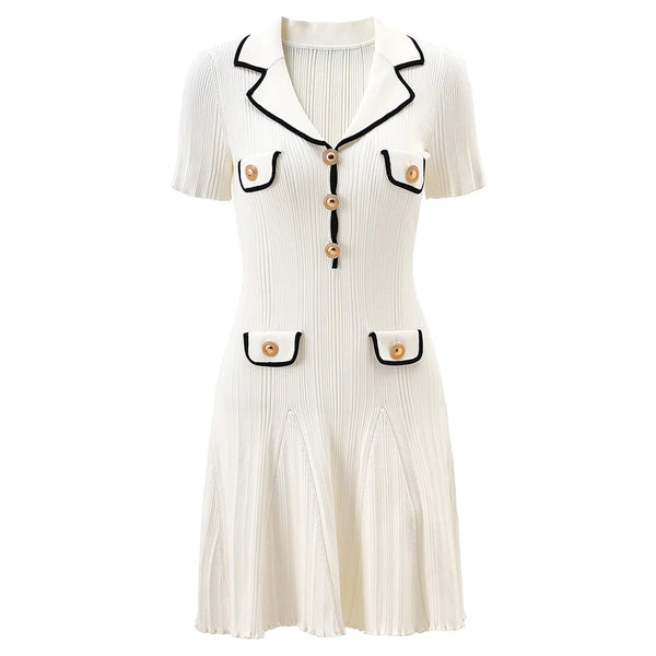 Astree Collared Knit Mini Dress | WINTERES