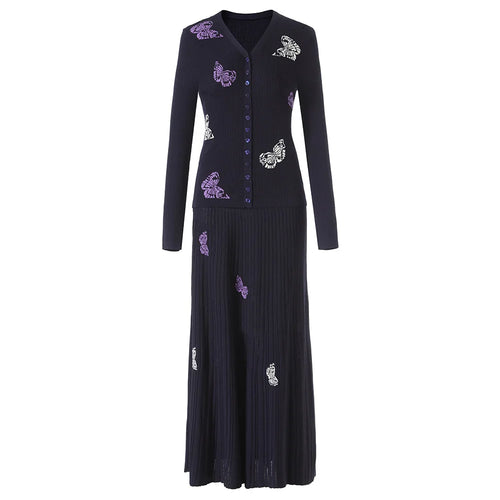 Ensemble cardigan et jupe midi Caitlin