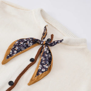 Ribbon Drop-Shoulder Crew-Neck Cardigan Winteres