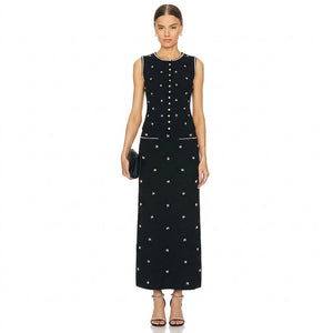 Beaded Knit Top & Skirt Set Winteres