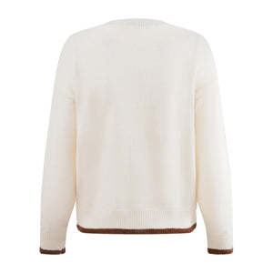 Ribbon Drop-Shoulder Crew-Neck Cardigan Winteres