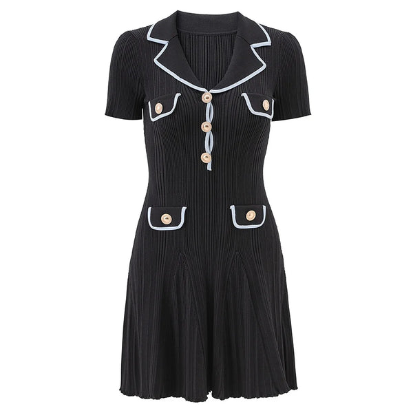 Astree Collared Knit Mini Dress | WINTERES