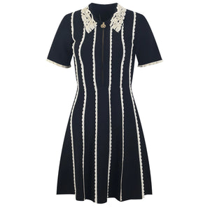 Clotilde Lace-Trim Knit Mini Dress | WINTERES