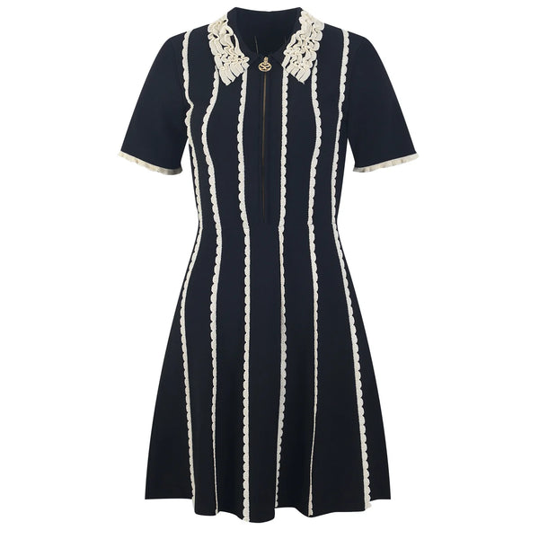 Clotilde Lace-Trim Knit Mini Dress | WINTERES