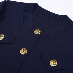 Zenia Buttoned Knit Mini Dress