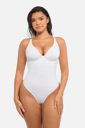 Seamless V Neck Tummy Control Bodysuit Sculpting Winteres