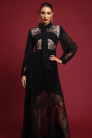 Women Chic IEllyson Romantic Flowy Long Sleeve Cut Out Lace Maxi D Ladies Bodycon Occassion Birthday Cocktail Prom Party Dresses