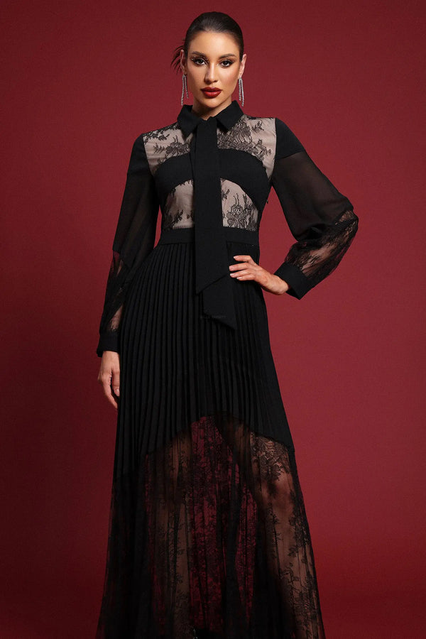 Women Chic IEllyson Romantic Flowy Long Sleeve Cut Out Lace Maxi D Ladies Bodycon Occassion Birthday Cocktail Prom Party Dresses