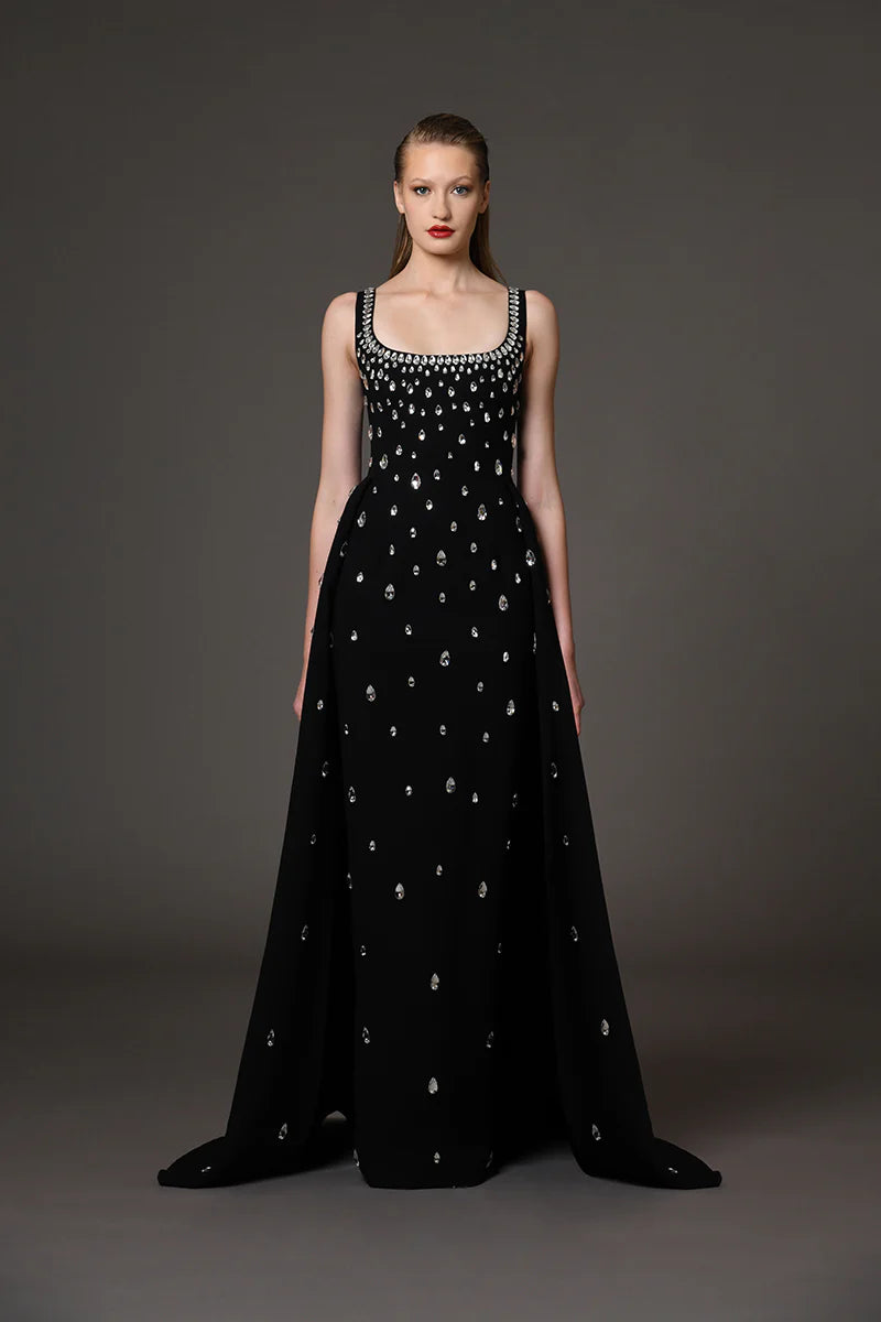 Robe de soirée Calixa ornée de perles