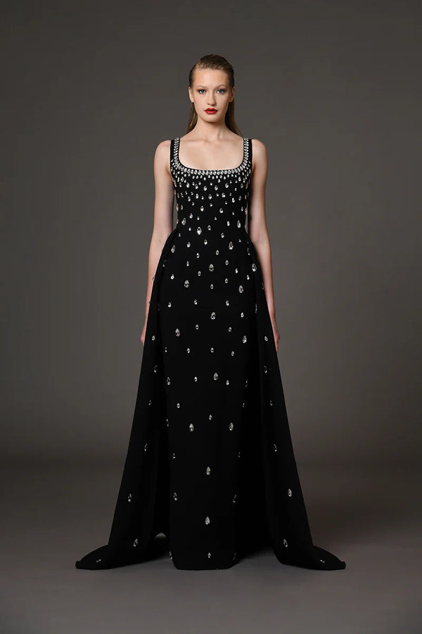 Robe de soirée Calixa ornée de perles