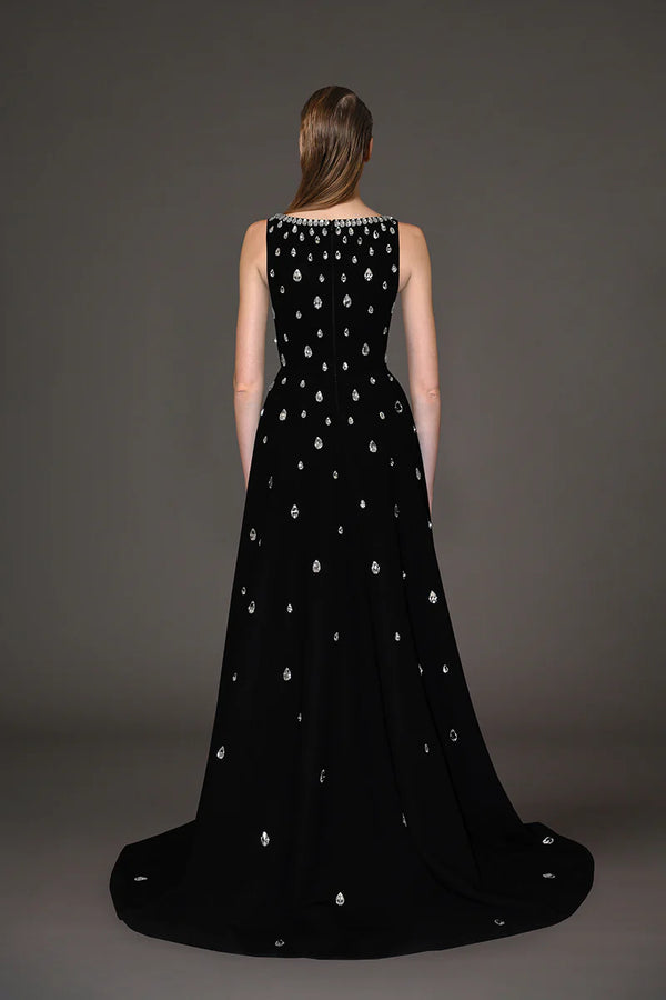 Robe de soirée Calixa ornée de perles