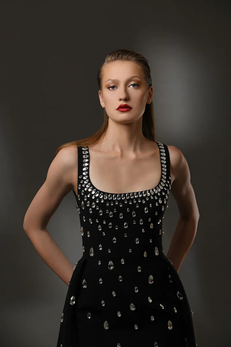 Robe de soirée Calixa ornée de perles