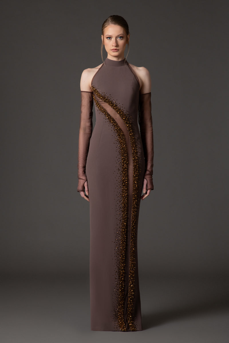 Pixyla Rhinestone Maxi Dress – Pusset-Brown Fashion – Winteres