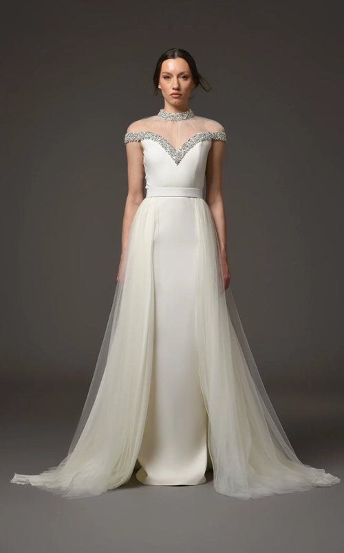 Robe de sirène Lea à perles et clous