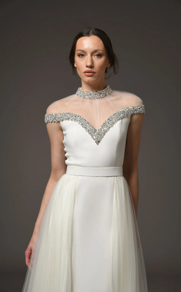 Robe de sirène Lea à perles et clous