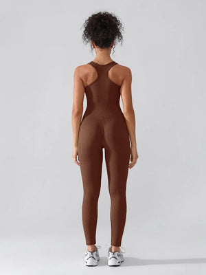 Seamless one-piece shaping sports suit with zipper Winteres