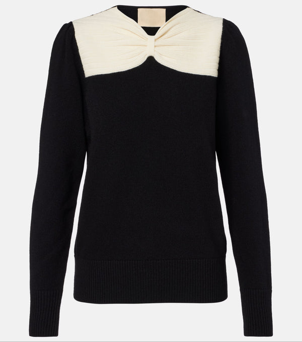 Big Bow Knit Pullover Sweater – Black Sweater – Winteres