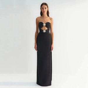 Get ready to celebrate in style with this Black Pink Color Women Sexy Strapless Dress! The shinning sequins and bodycon bandage design will have you turning heads at