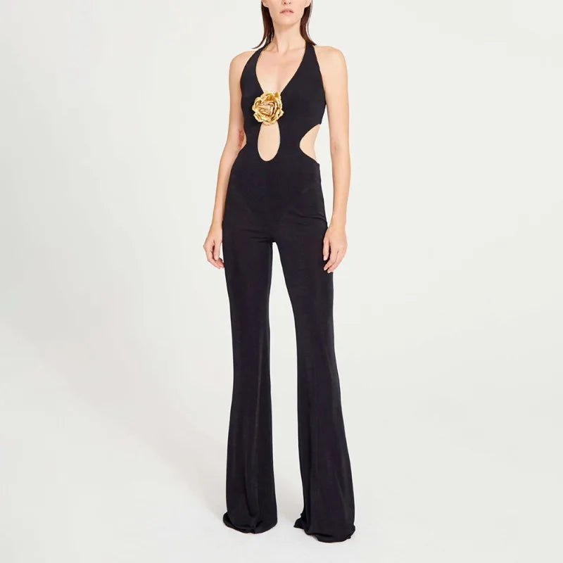 Dress to impress with our Spliced Hollow Out Casual Jumpsuits! Featuring a V-neck design, sleeveless cut, and high waist, this jumpsuit will flatter your figure. The