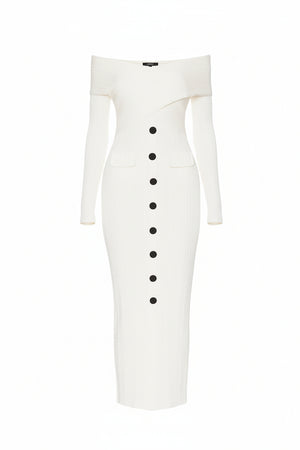 Robe midi en maille Miara