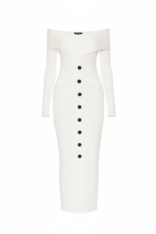 Robe midi en maille Miara