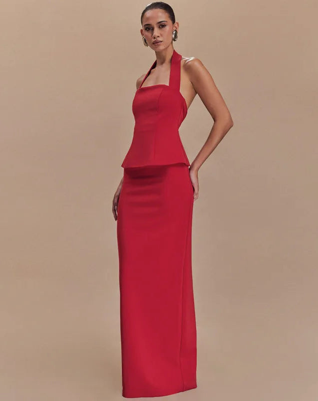 Square-Collar Two-Piece Set Winteres