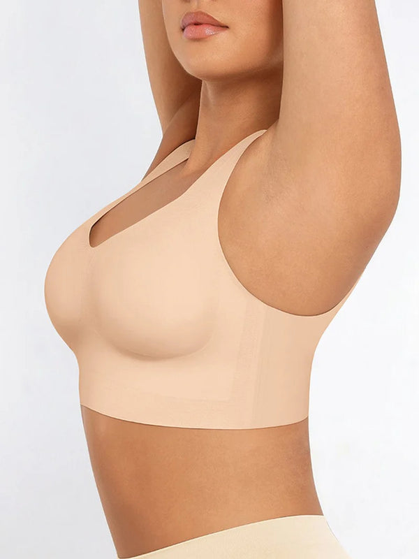 Fitted V-Neck Seamless Bra Tank Top Winteres