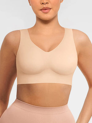 Fitted V-Neck Seamless Bra Tank Top Winteres