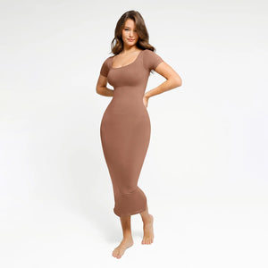Slim Fit Shapewear Dress with Slit and Built-In Cups Winteres