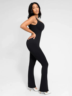 Seamless Square Neck U-Back Flared Jumpsuit Winteres