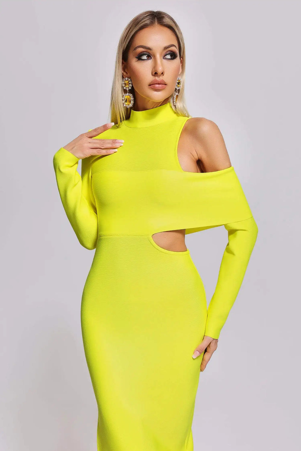 Women Ladies Yellow Maxi Dress Winteres