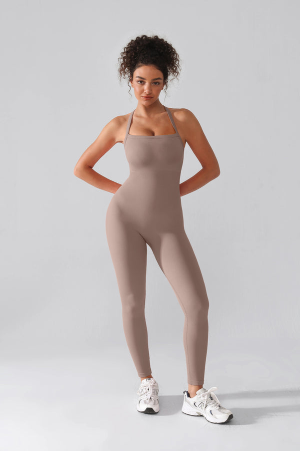 Seamless one-piece shaping sports suit with zipper Winteres