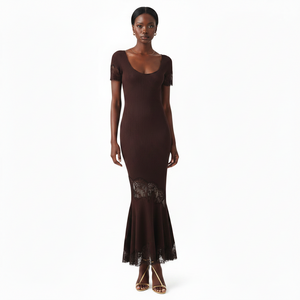 Lorena Lace-Trim Knit Maxi Dress