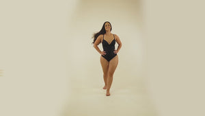 Body gainant noir une pièce taille haute amincissant 