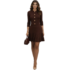 Halter Knit Dress Cardigan Set Midi Winteres