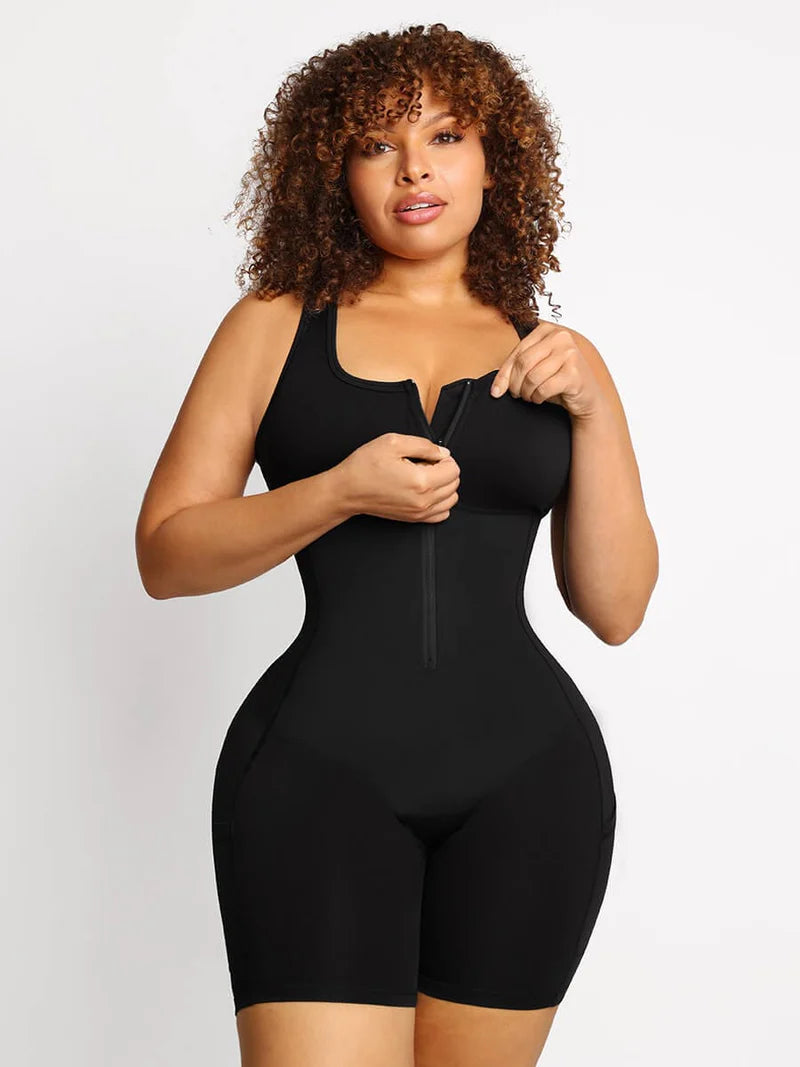 Stretchy Athletic Sauna Shapewear Bodysuit with Pockets Winteres