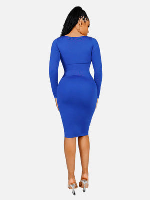 Long Sleeve Bodycon Dress with Built-in Shapewear Winteres