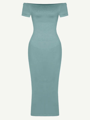 Long Sleeve Bodycon Midi Dress – Tummy Compression Seamless Winteres