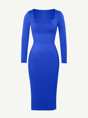 Long Sleeve Bodycon Dress with Built-in Shapewear Winteres