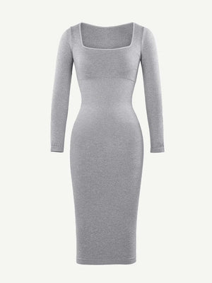 Long Sleeve Bodycon Dress with Built-in Shapewear Winteres
