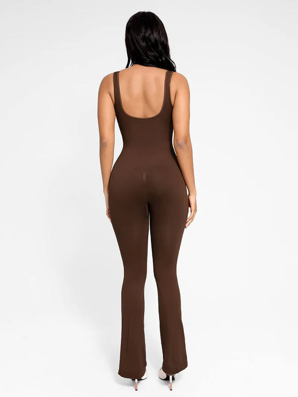Seamless Square Neck U-Back Flared Jumpsuit Winteres