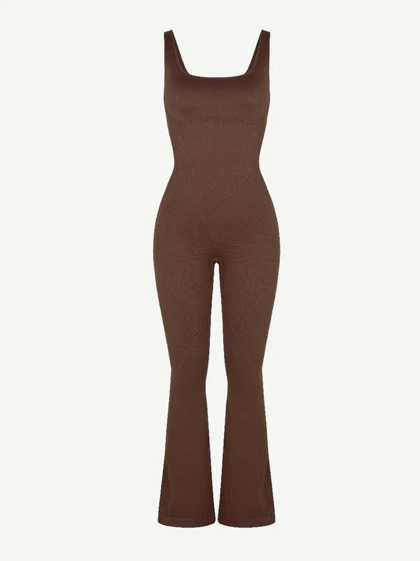 Seamless Square Neck U-Back Flared Jumpsuit Winteres