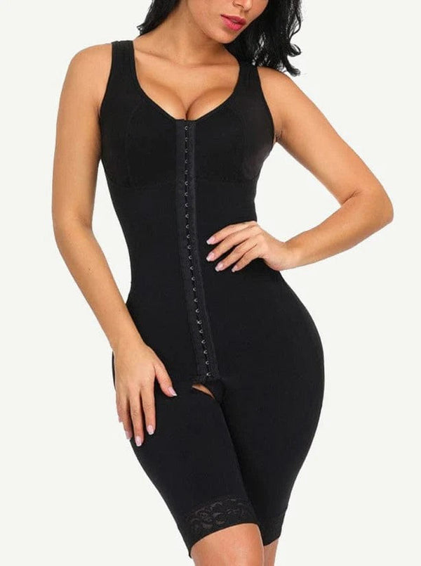 Side Open Crotch Black Lace Body Shaper – Tummy Control Bodysuit Winteres