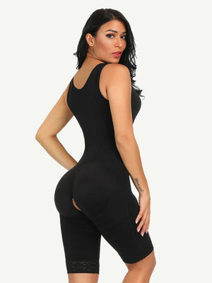 Side Open Crotch Black Lace Body Shaper – Tummy Control Bodysuit Winteres